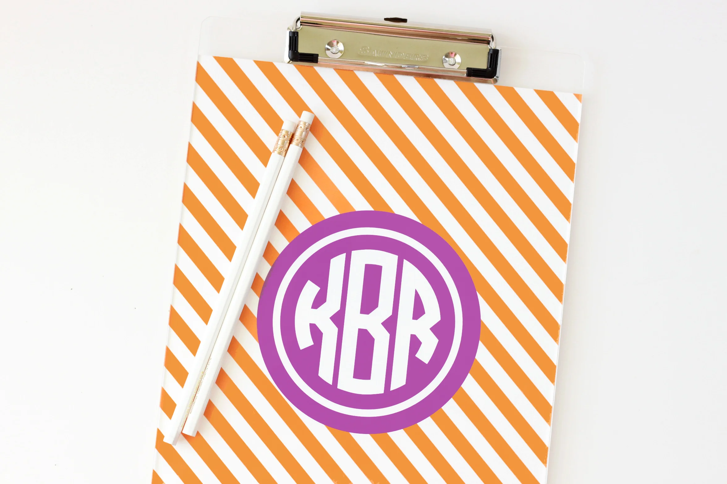 preppy monogram clipboard