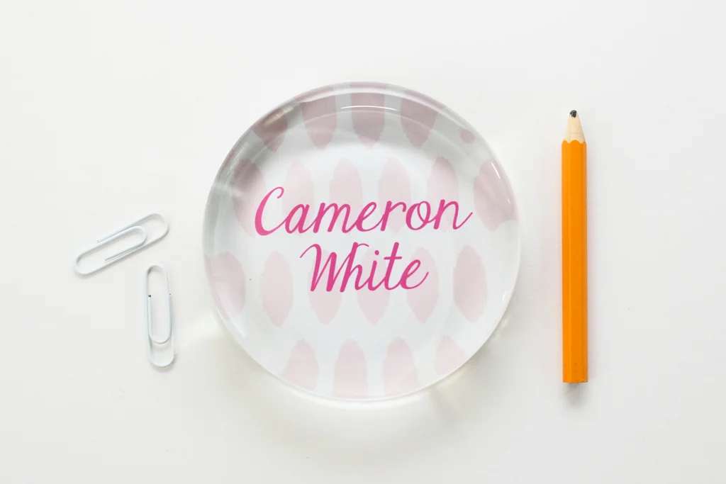 Pink Ikat Paperweight