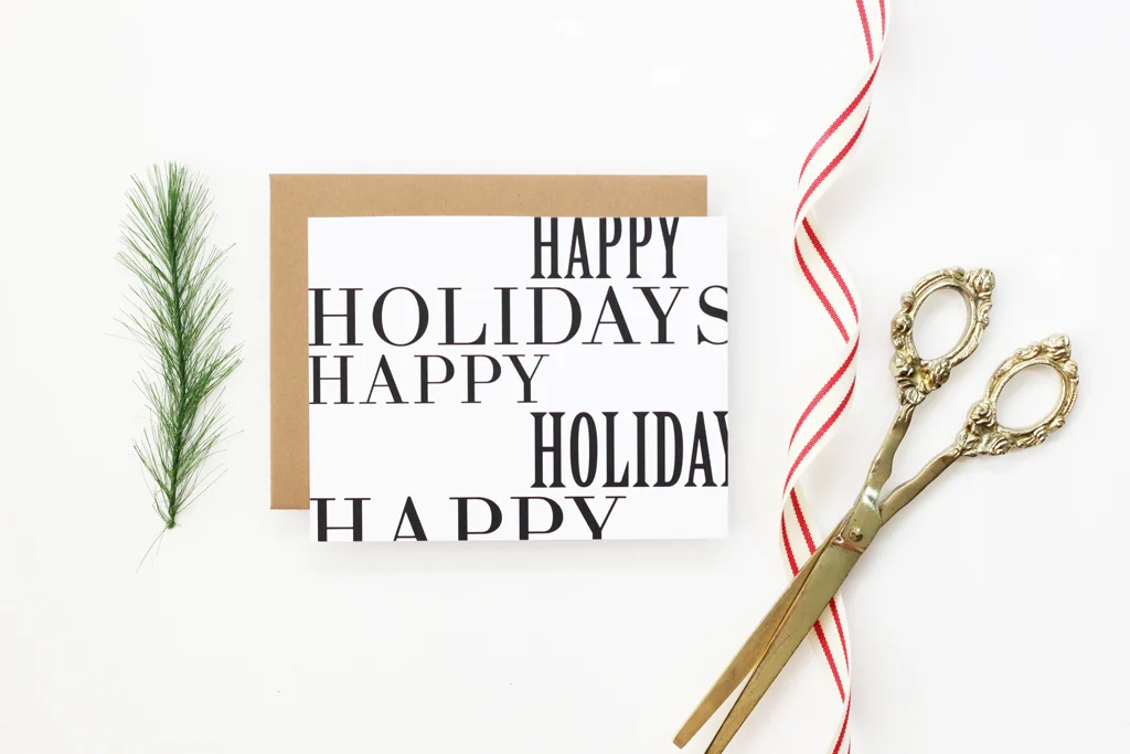 Custom Typography Holiday Cards 
