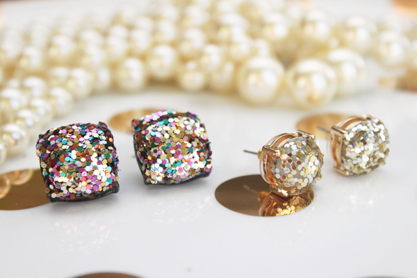 DIY Kate Spade Inspired Glitter Studs — When it Rains Paper Co. | Colorful  and fun paper goods, office supplies, and personalized gifts.