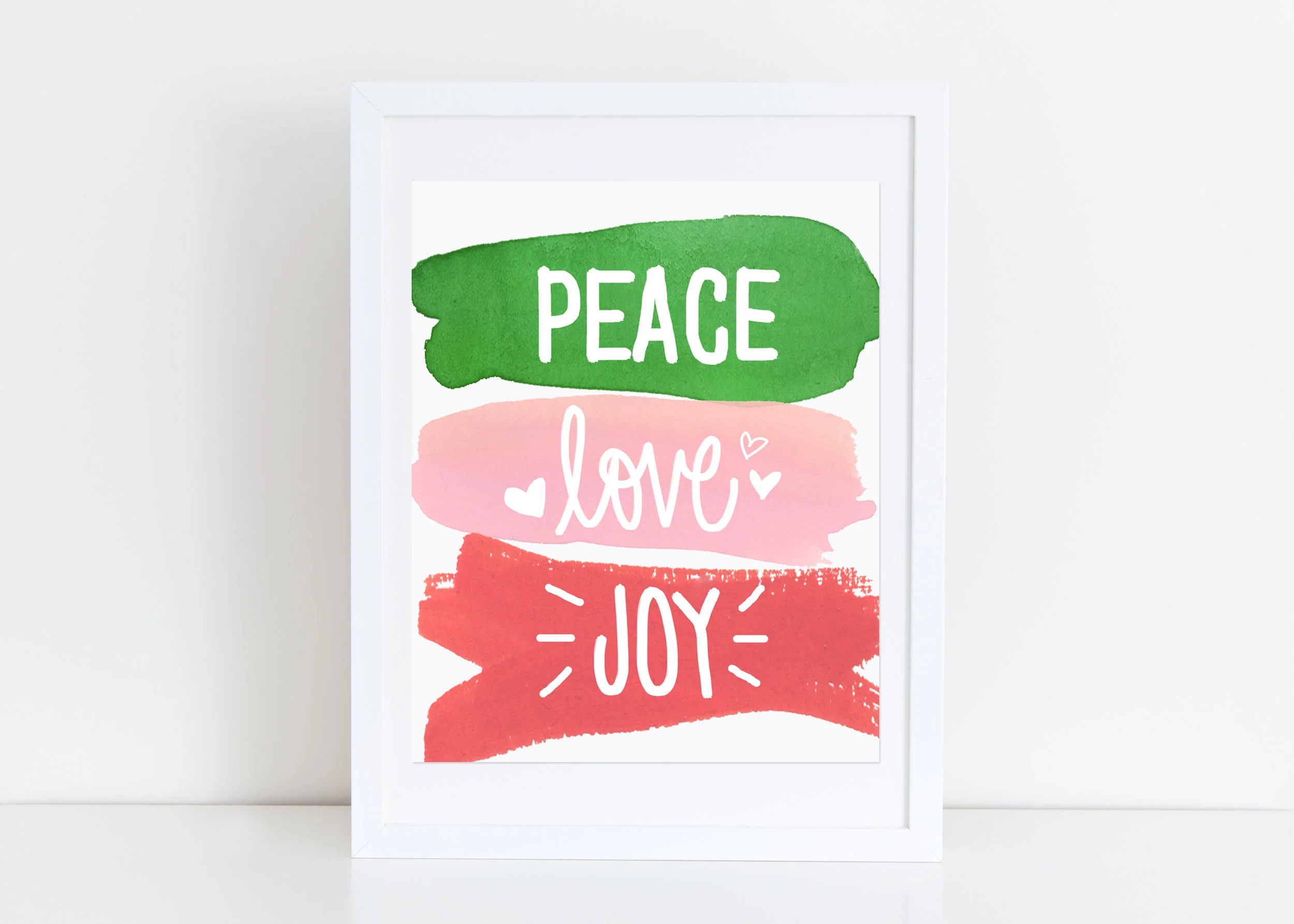 Peace Love Joy Christmas Wall Print 