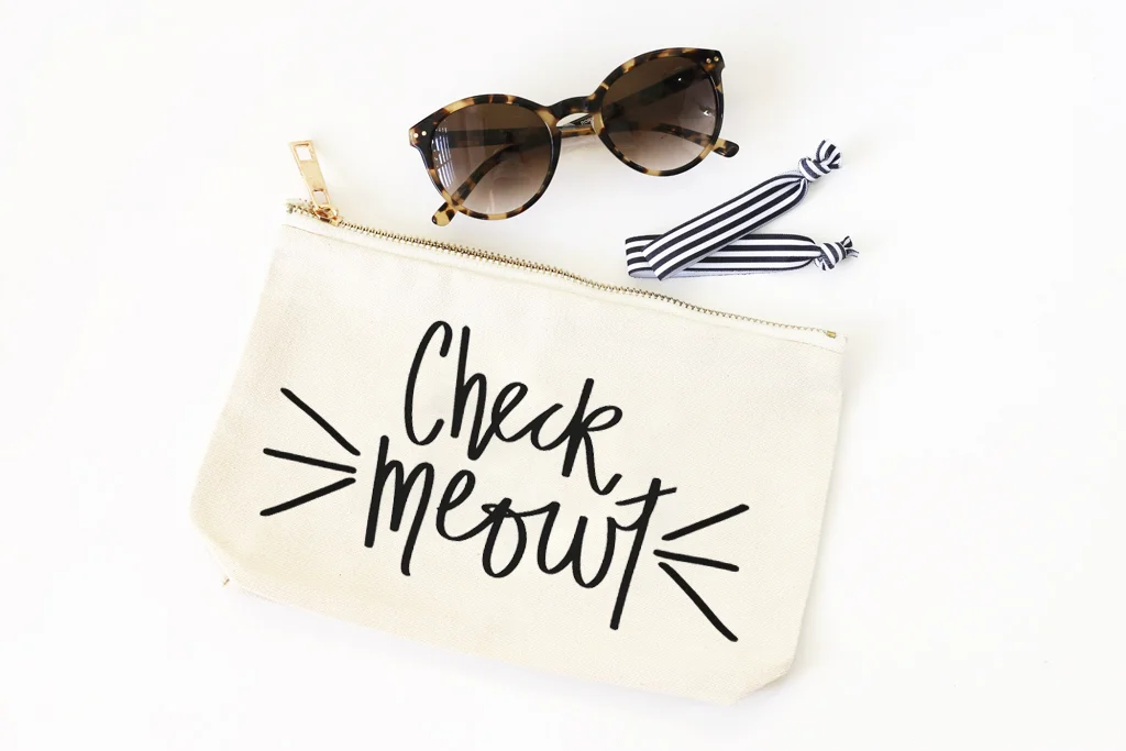 Check Meowt Funny Make Up Bag 