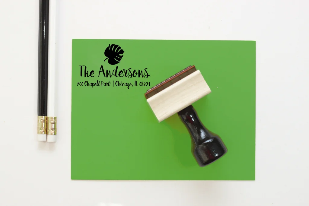 Beach Palm Leaf Rubber Address Stamp