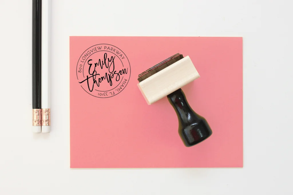 Personalized Round Address Stamp
