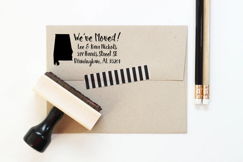 Personalized Moving Rubber Address Stamp