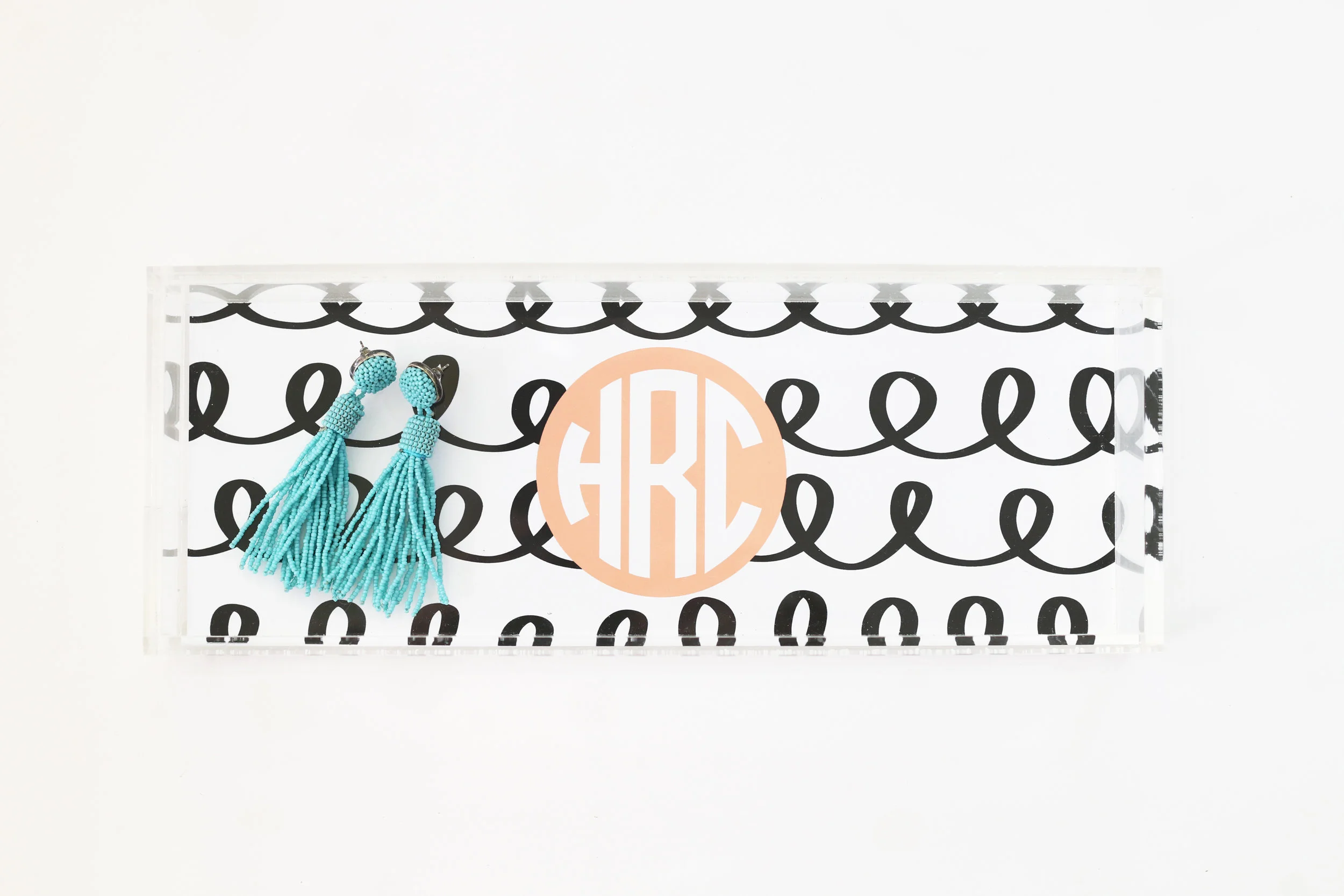 monogram lucite tray
