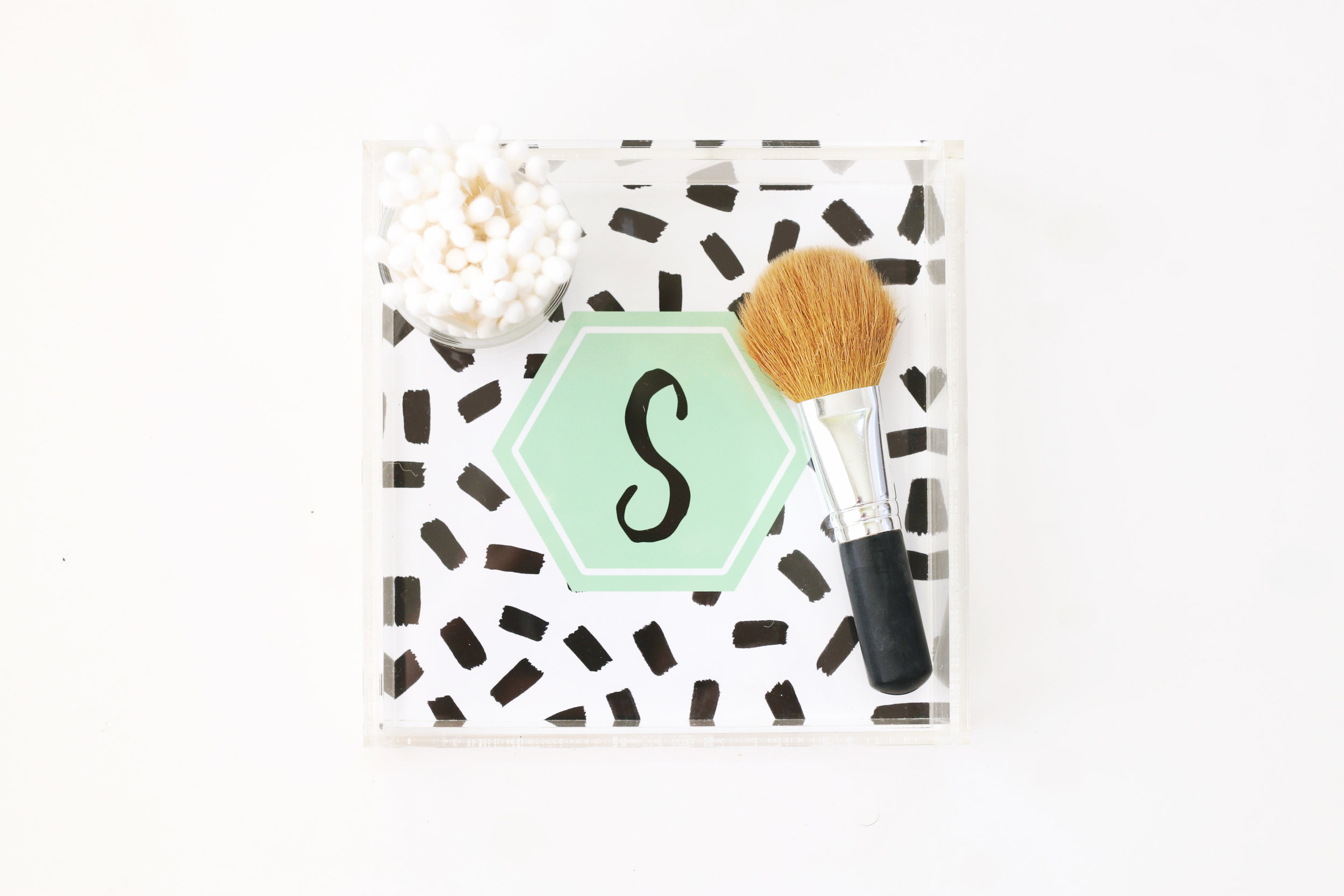 monogram lucite tray