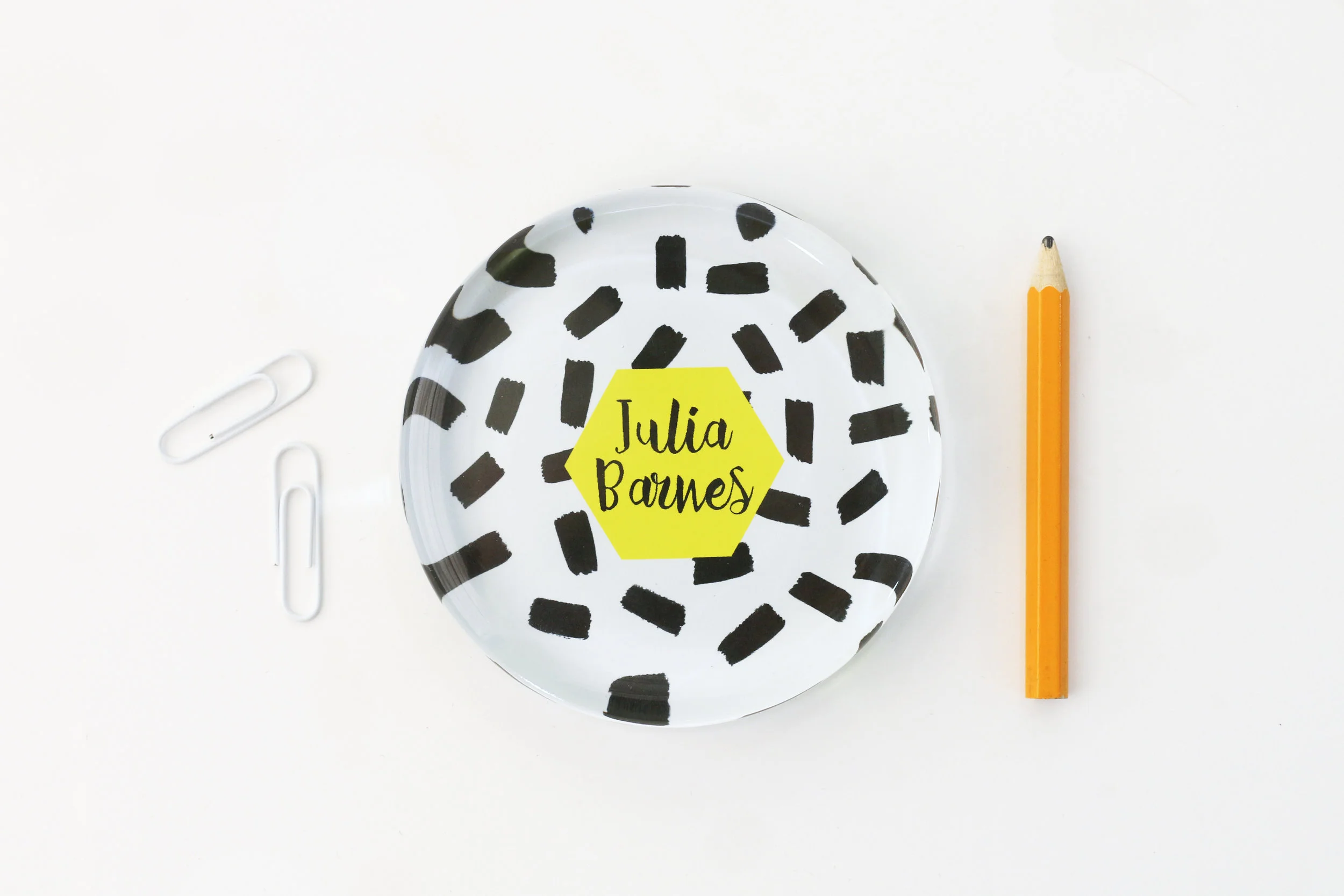 Black and White Confetti Paperweight