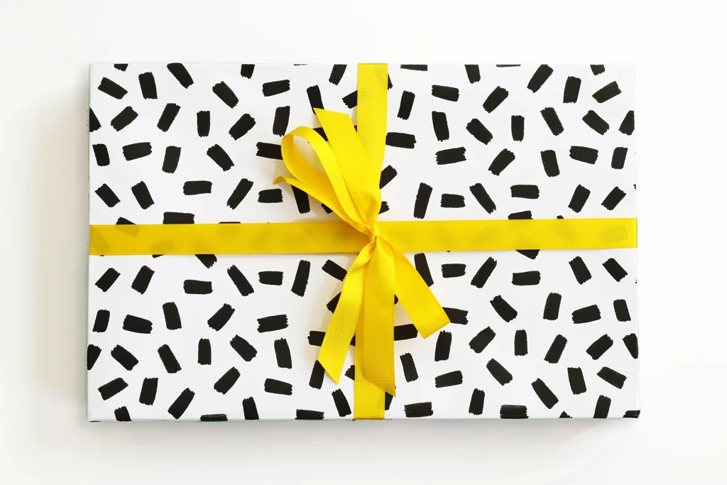 Confetti Wrapping Paper Black and White