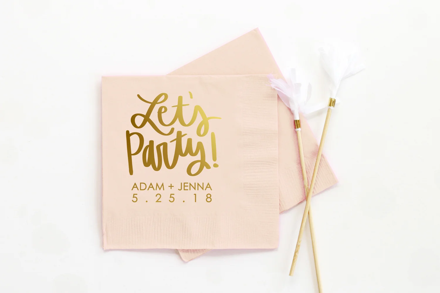 let's party wedding cocktail napkins