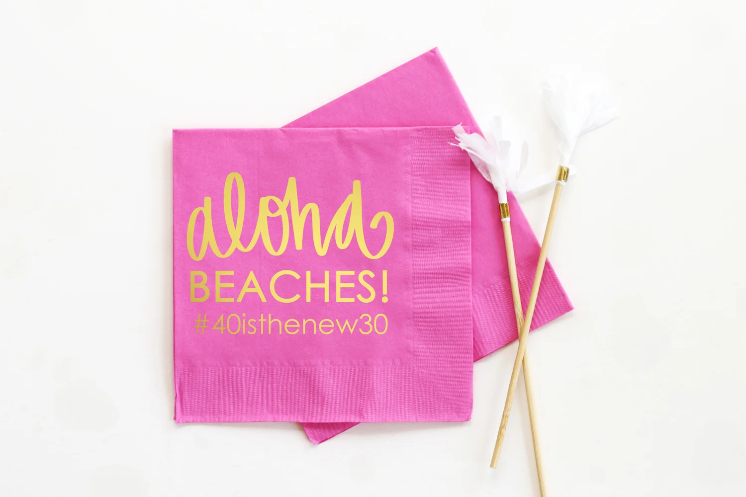 personalized birthday napkins aloha beaches