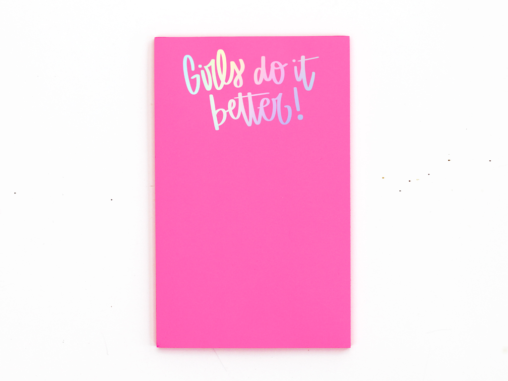holographic foil notepad girl boss women empowerment