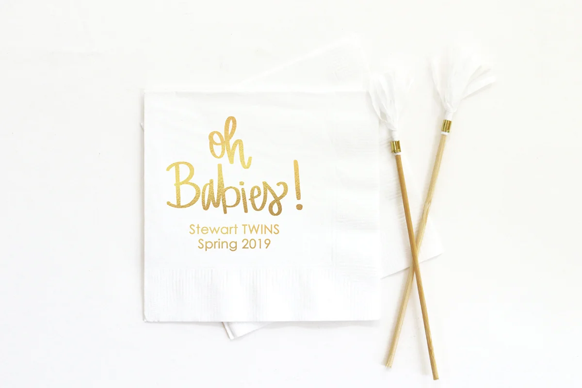 personalized oh babies napkins twin baby shower