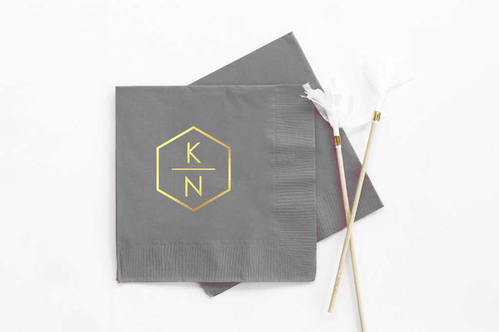 Wedding Napkins Monogrammed — When it Rains Paper Co. | Colorful and fun goods, office supplies, and personalized gifts.