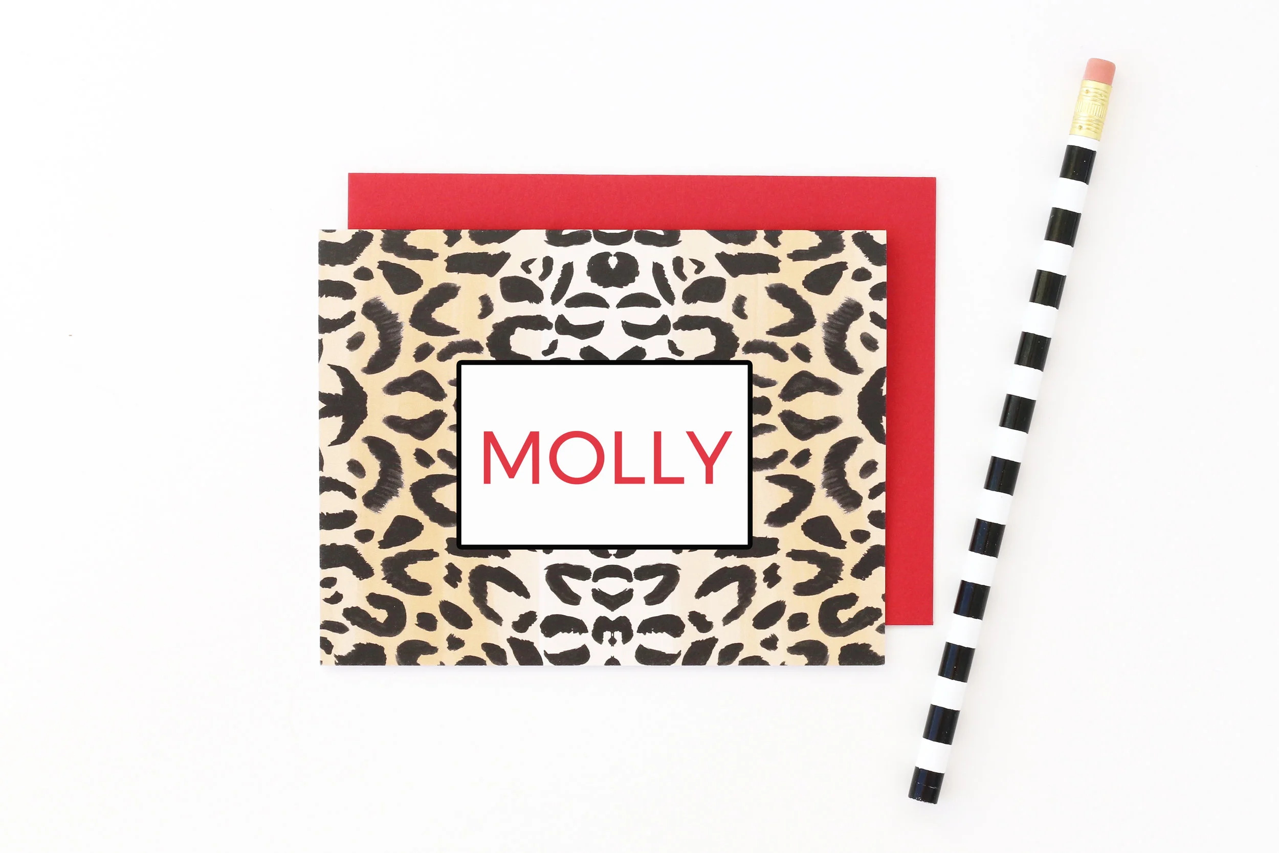 Personalized Leopard Stationery Set