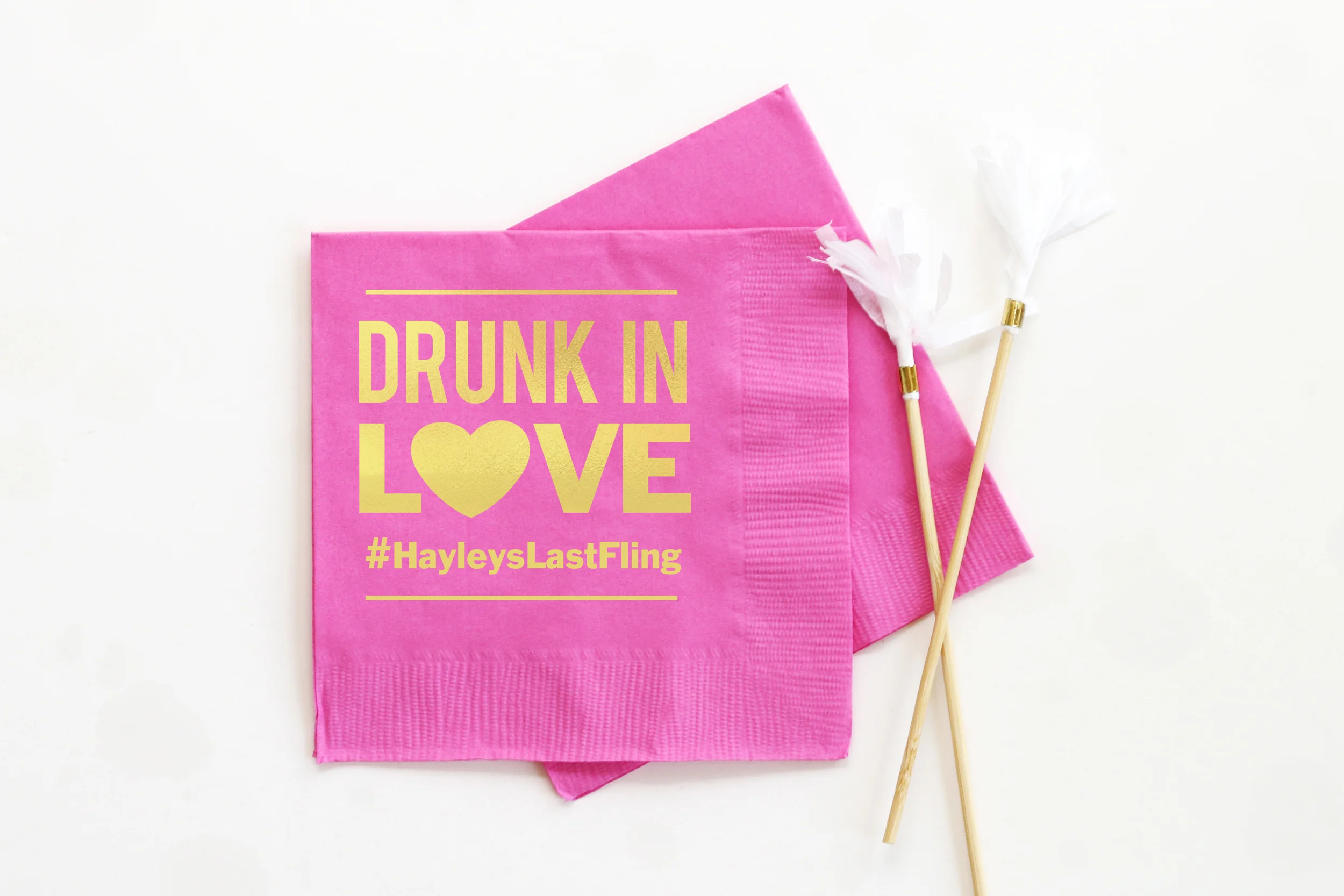 Drunk in Love Personalized Bachelorette Party Napkins