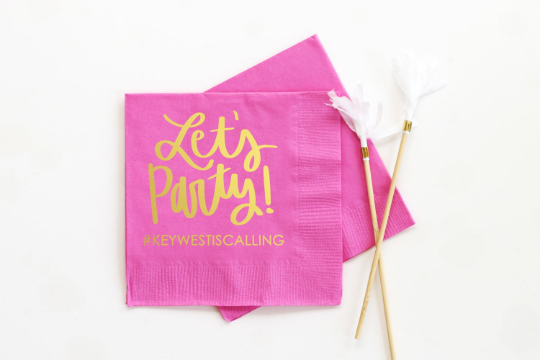 Personalized Let's Party Bachelorette Napkins