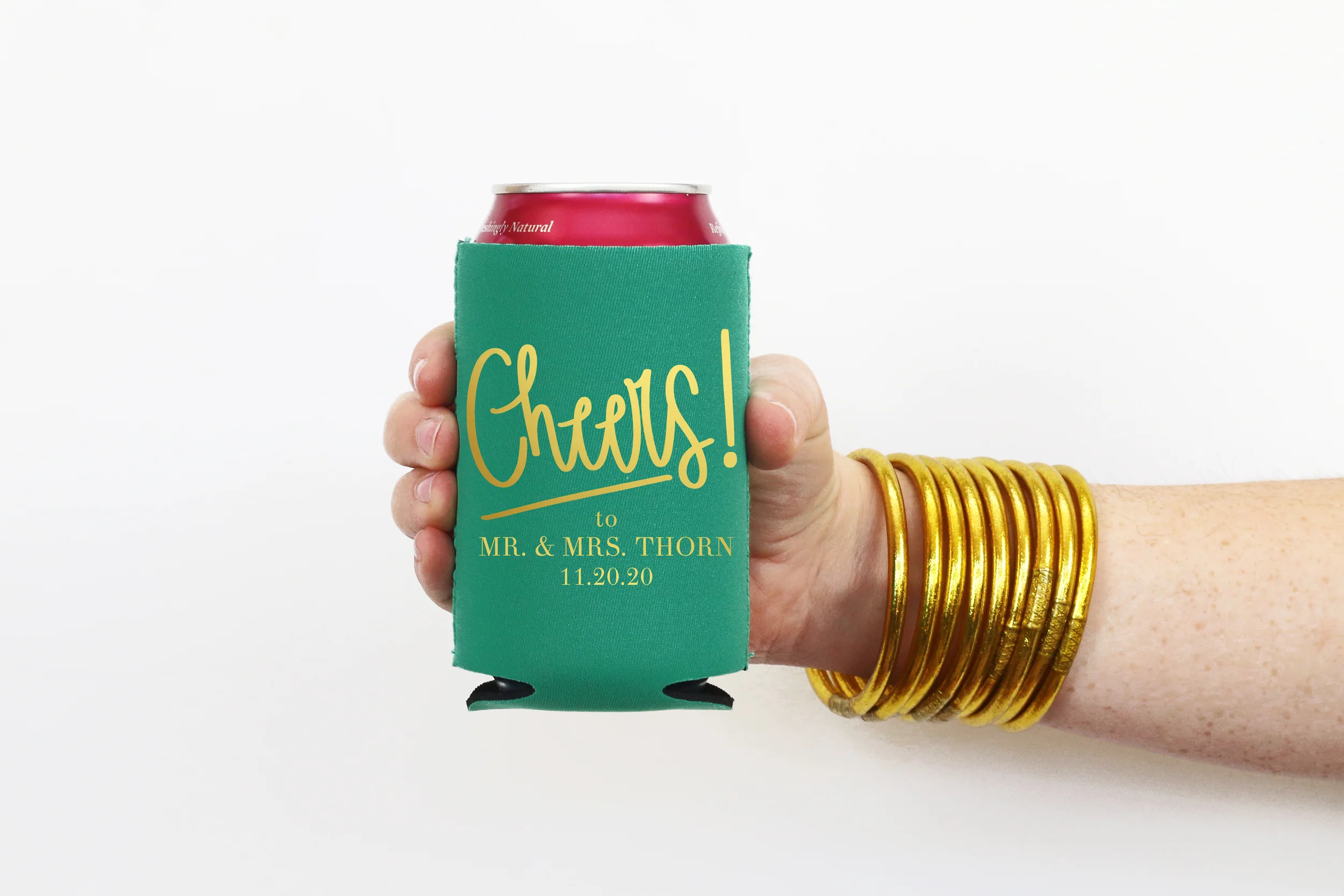 Cheers Personalized Wedding Can Cooler