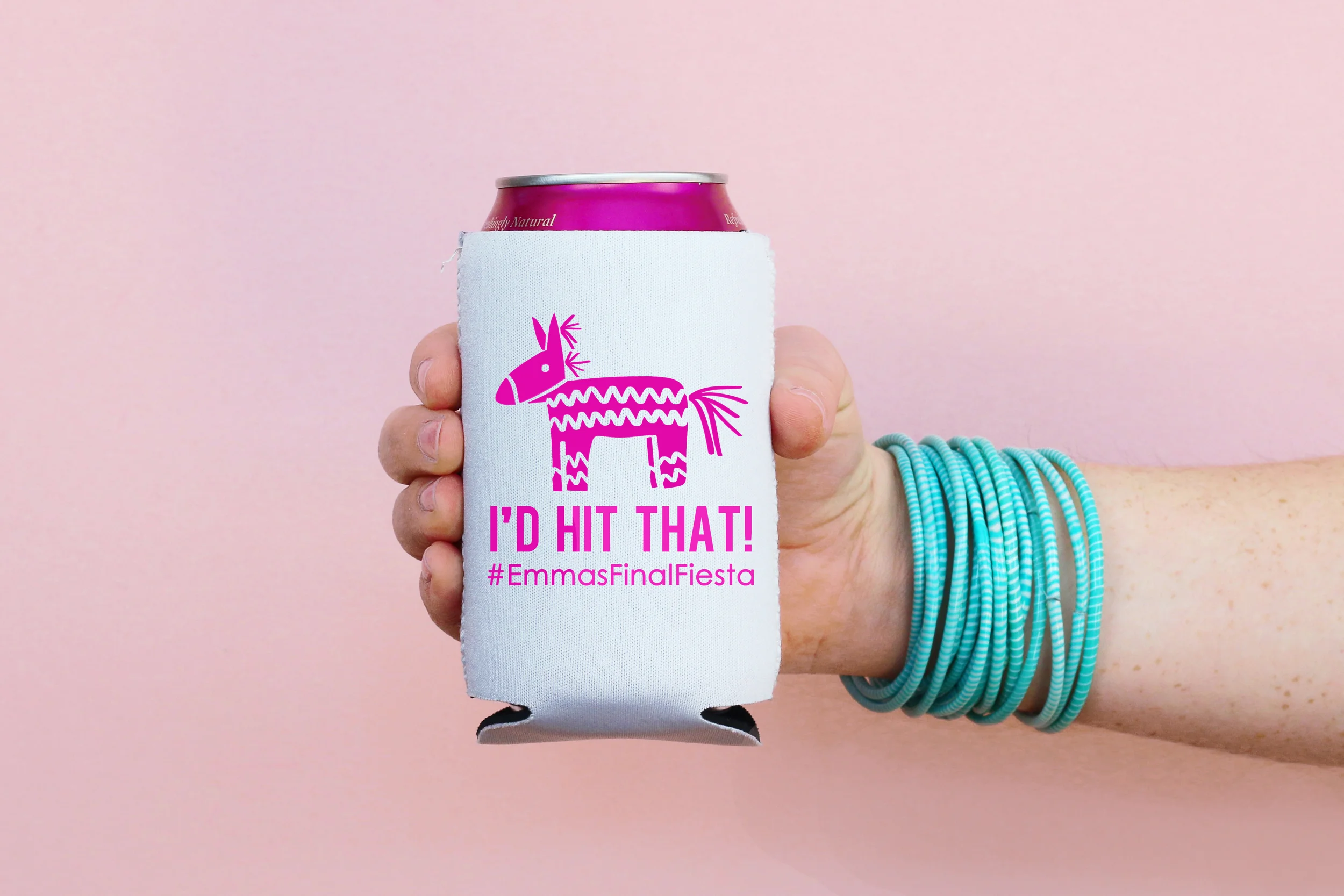 bachelorette can cooler fiesta bachelorette koozie bachelorette party favors