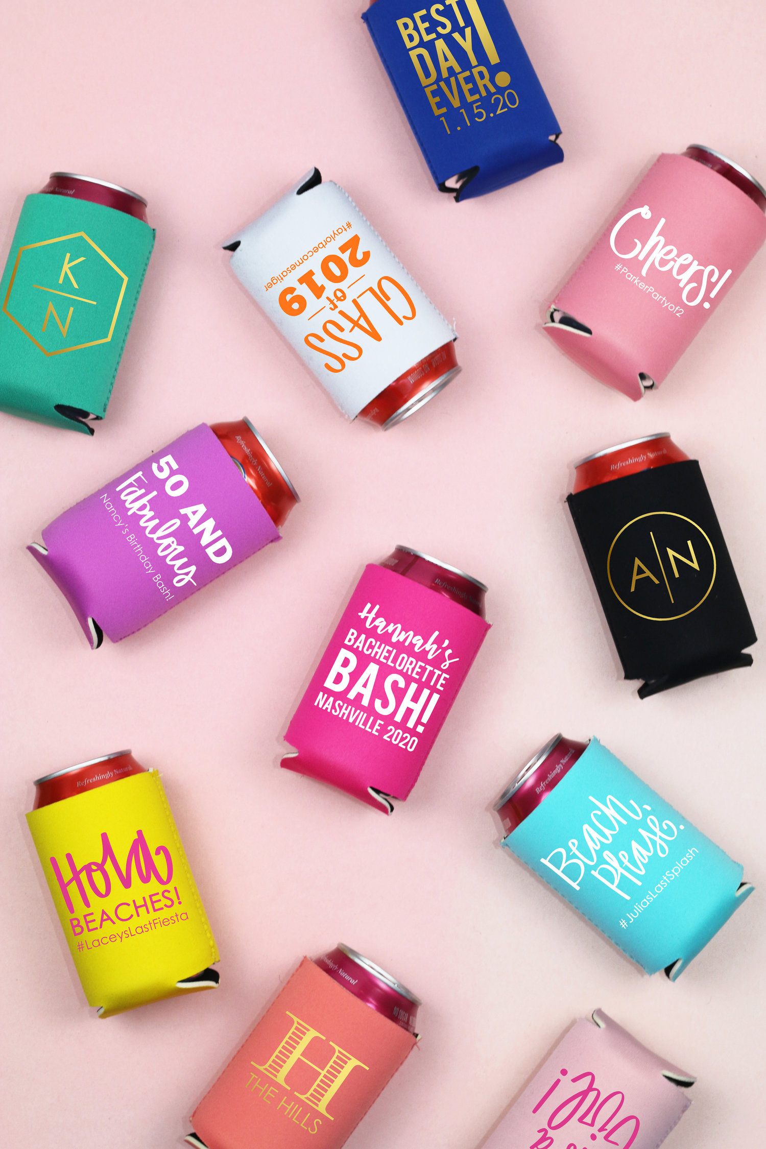 Wedding Can Coolers, Slim | Let's Drink