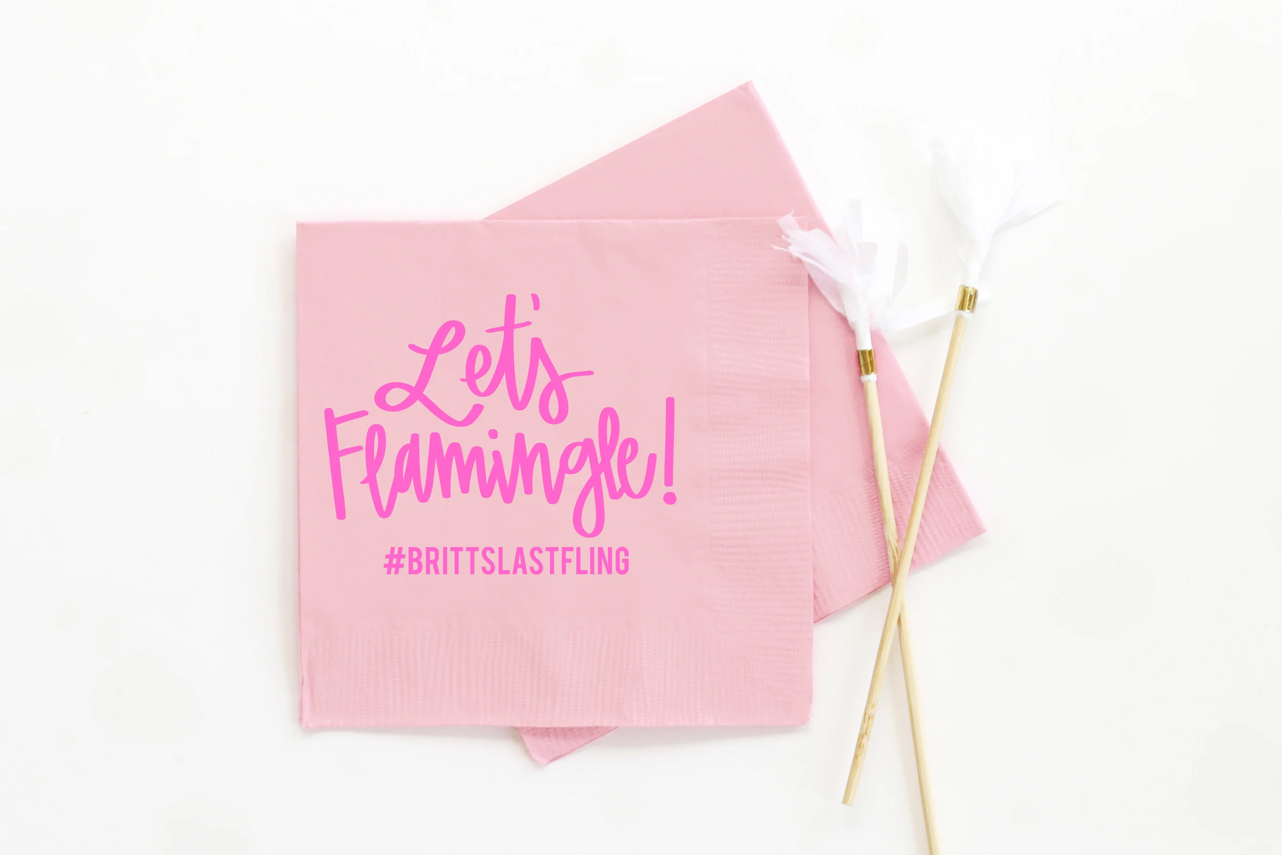 Let's Flamingle Bachelorette Party Napkins