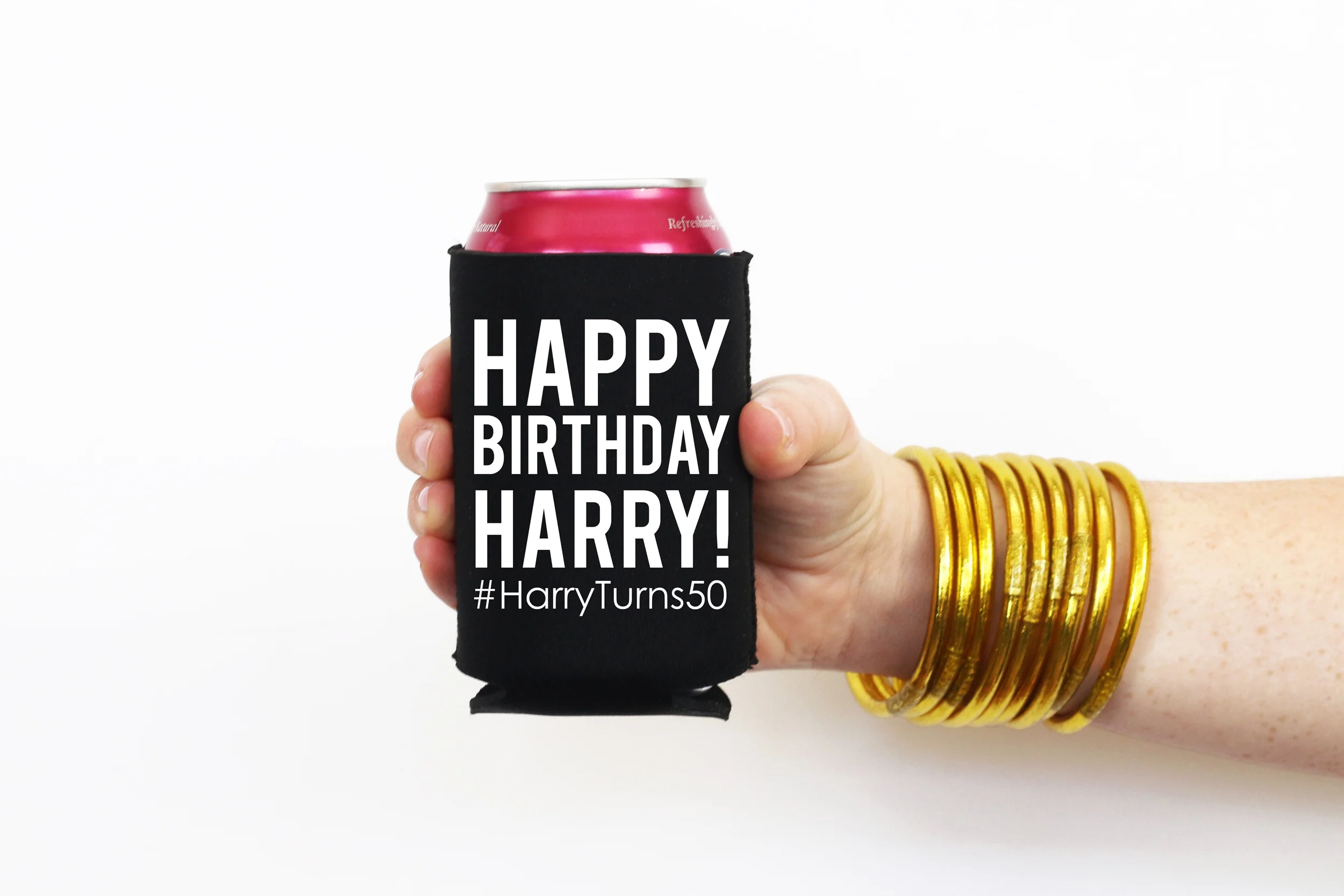 custom 50th birthday koozies