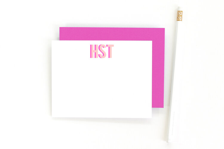Monogrammed Bow Stationery Set Thank You Note Monogram Her Gingham Bow Personalized Notecard Set Note Cards Stationary for Girls
