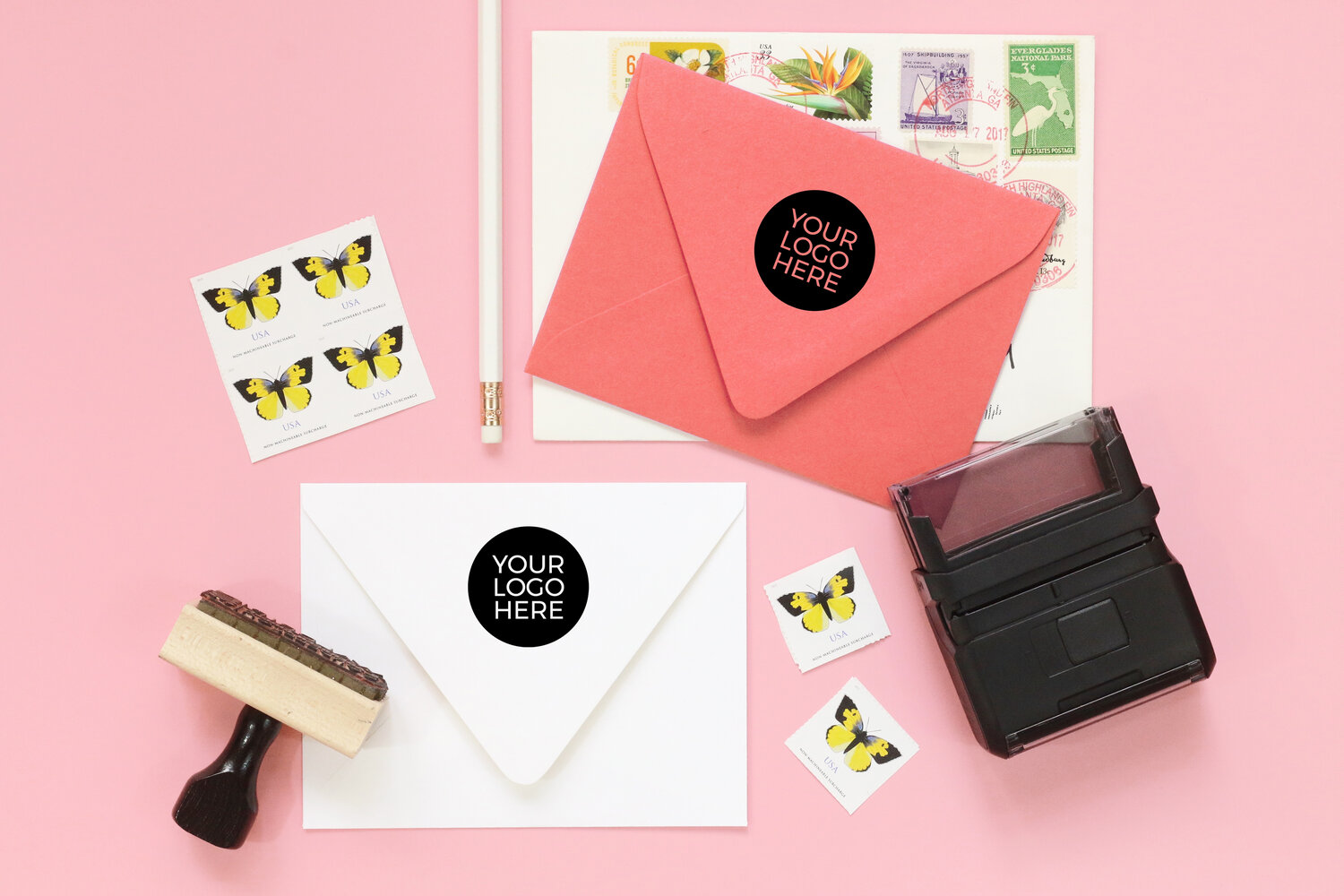 Self-Inking Logo Stamp — When it Rains Paper Co.  Colorful and fun paper  goods, office supplies, and personalized gifts.