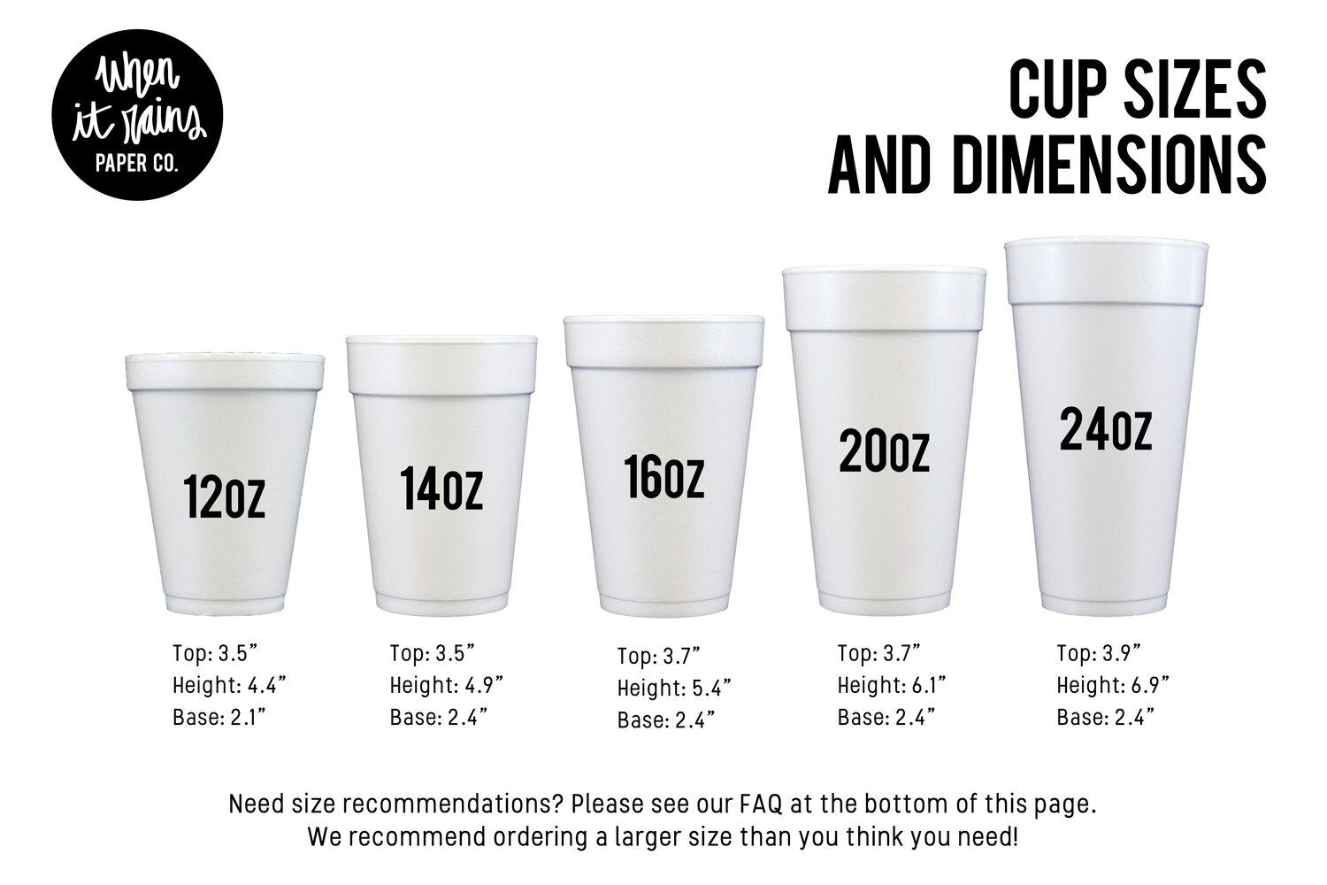 Custom Monogram Styrofoam Cups — When it Rains Paper Co