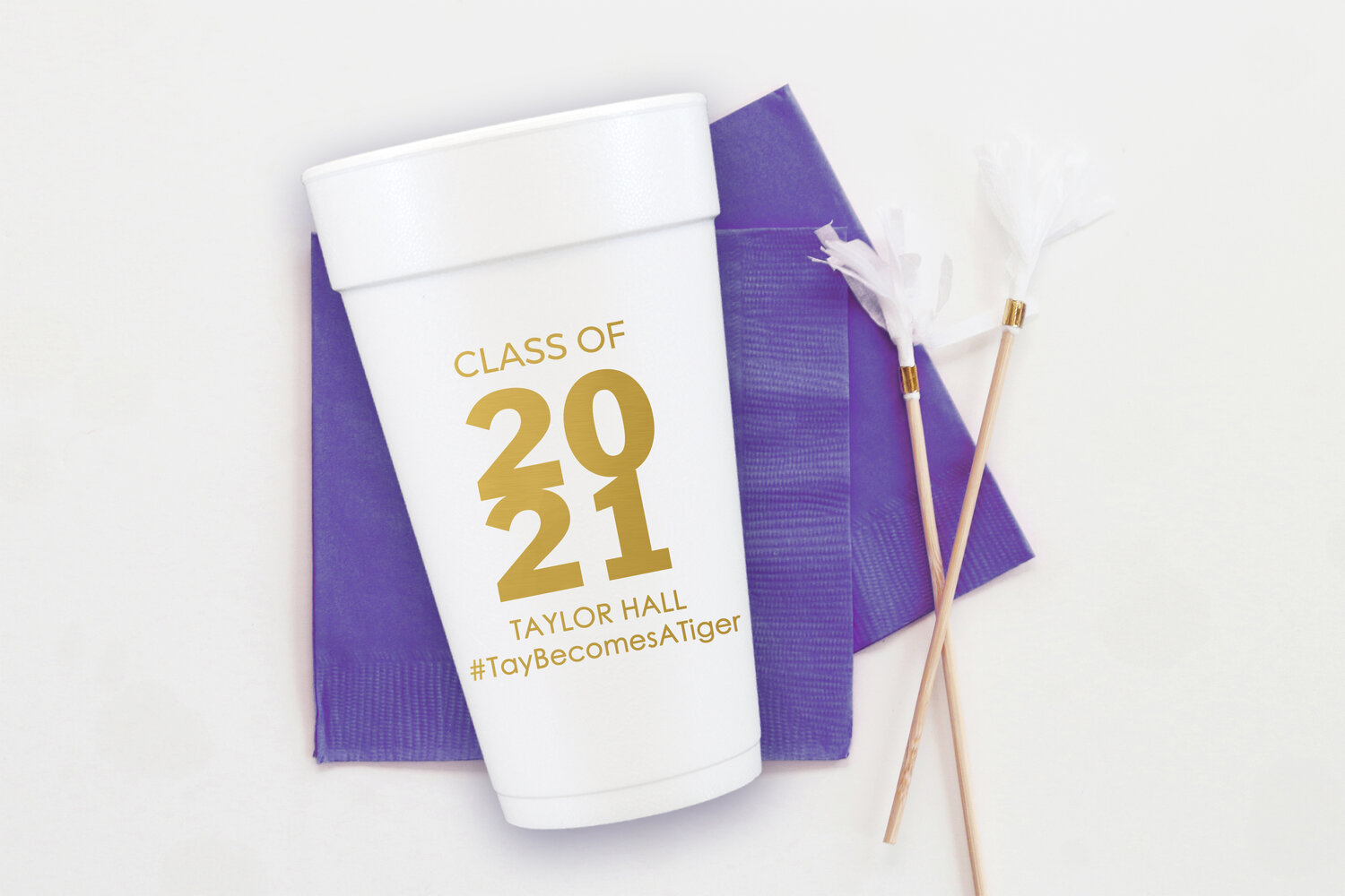 Class of 2022 Styrofoam Graduation Party Cups — When it Rains Paper Co. |  Colorful and fun paper goods, office supplies, and personalized gifts.
