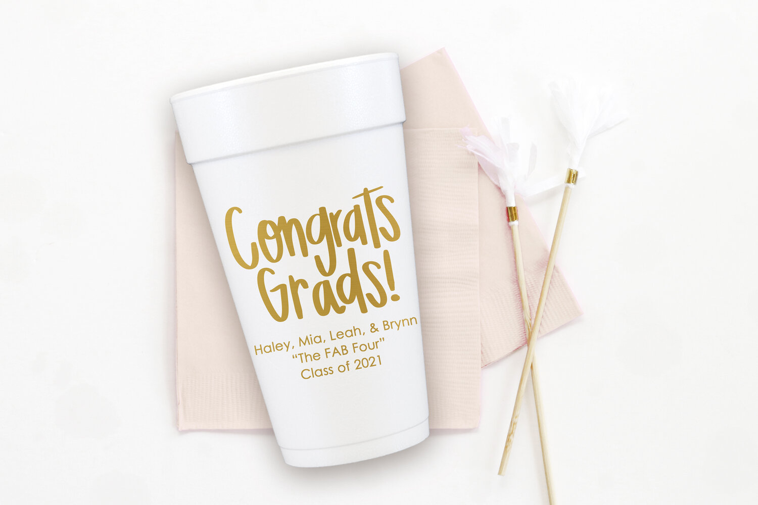 Graduation Party Foam Cups for Groups — When it Rains Paper Co.  Colorful  and fun paper goods, office supplies, and personalized gifts.