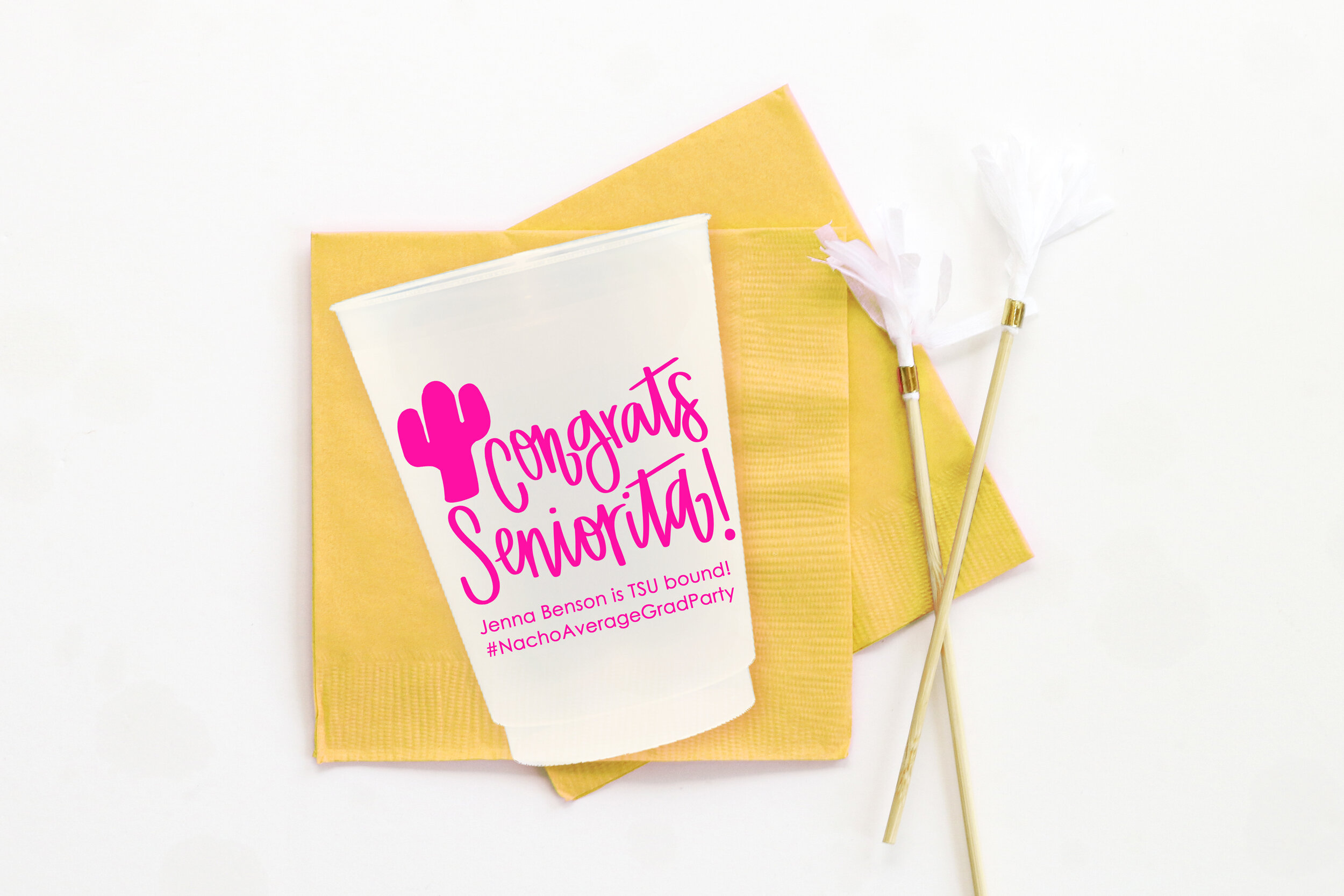 Destination Wedding Foam Cups — When it Rains Paper Co.  Colorful and fun  paper goods, office supplies, and personalized gifts.