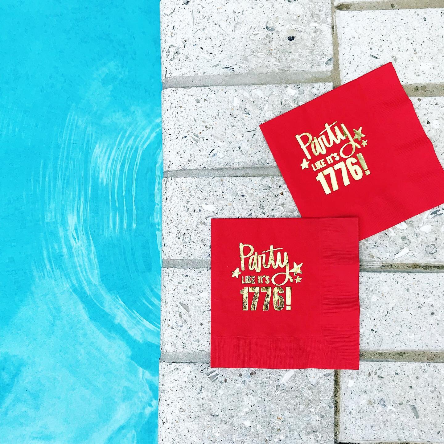 Whether you are headed to the beach, lake, or partying at the pool, make sure you&rsquo;re celebrating the 4th in style! 🇺🇸☀️ It&rsquo;s your last chance to shop our Party like it&rsquo;s 1776 napkins and cups!🌟❤️🎇