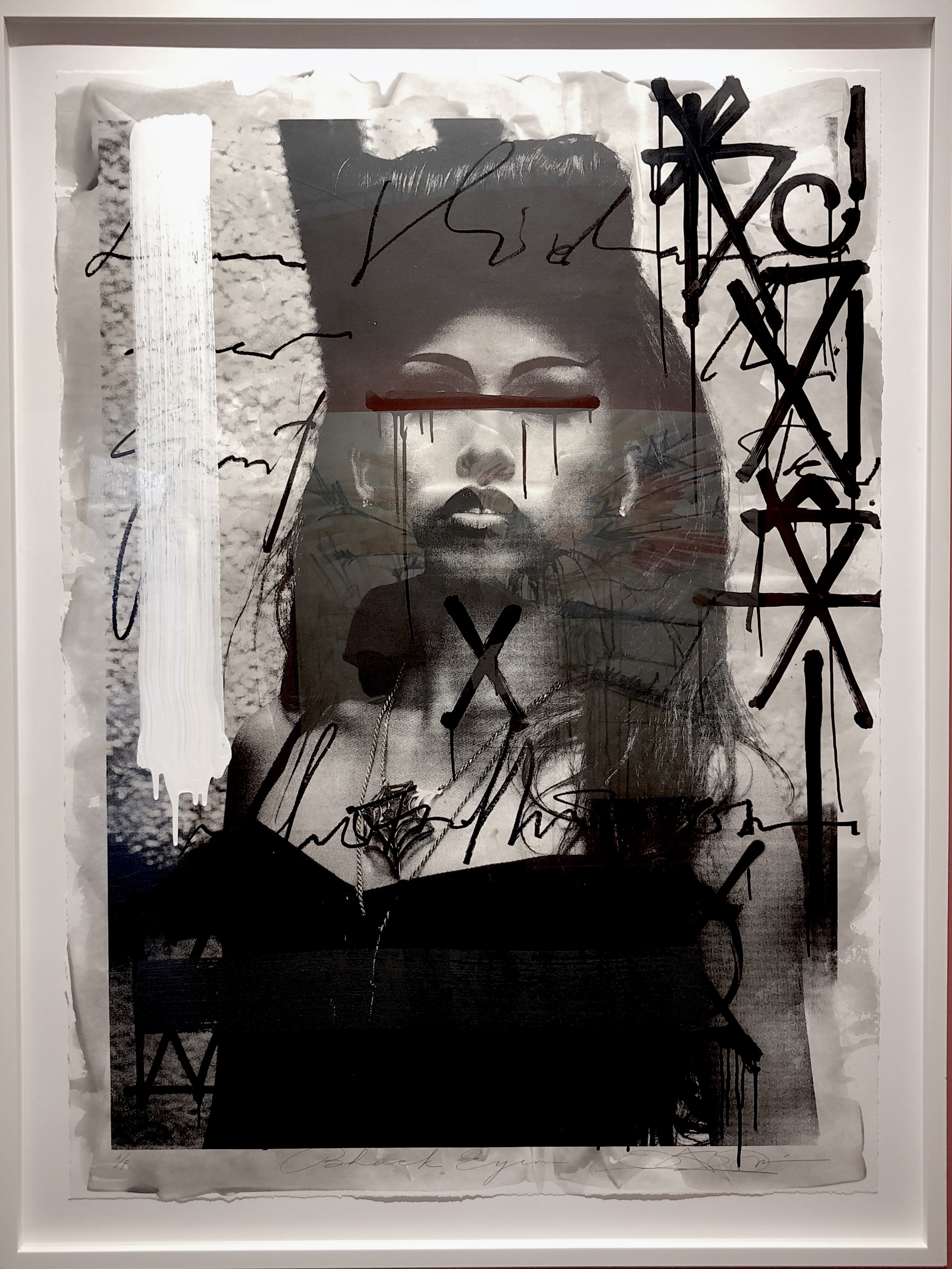 RETNA / Black Eyes / 2012 / Hand-painted photograph / 60 x 40 inches