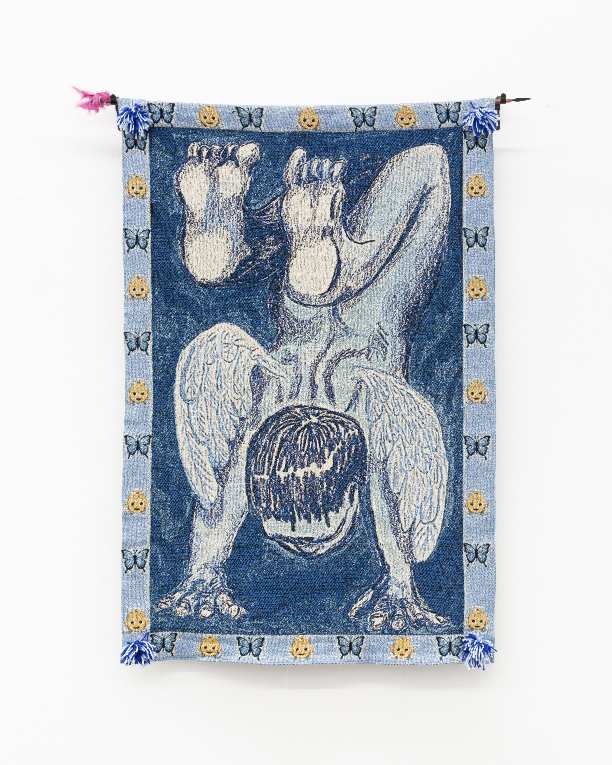 Juan Arango Palacios, Angel Travieso, 36 x 53 Inches,  Acrylic yarn and machine-woven tapestry, 2021