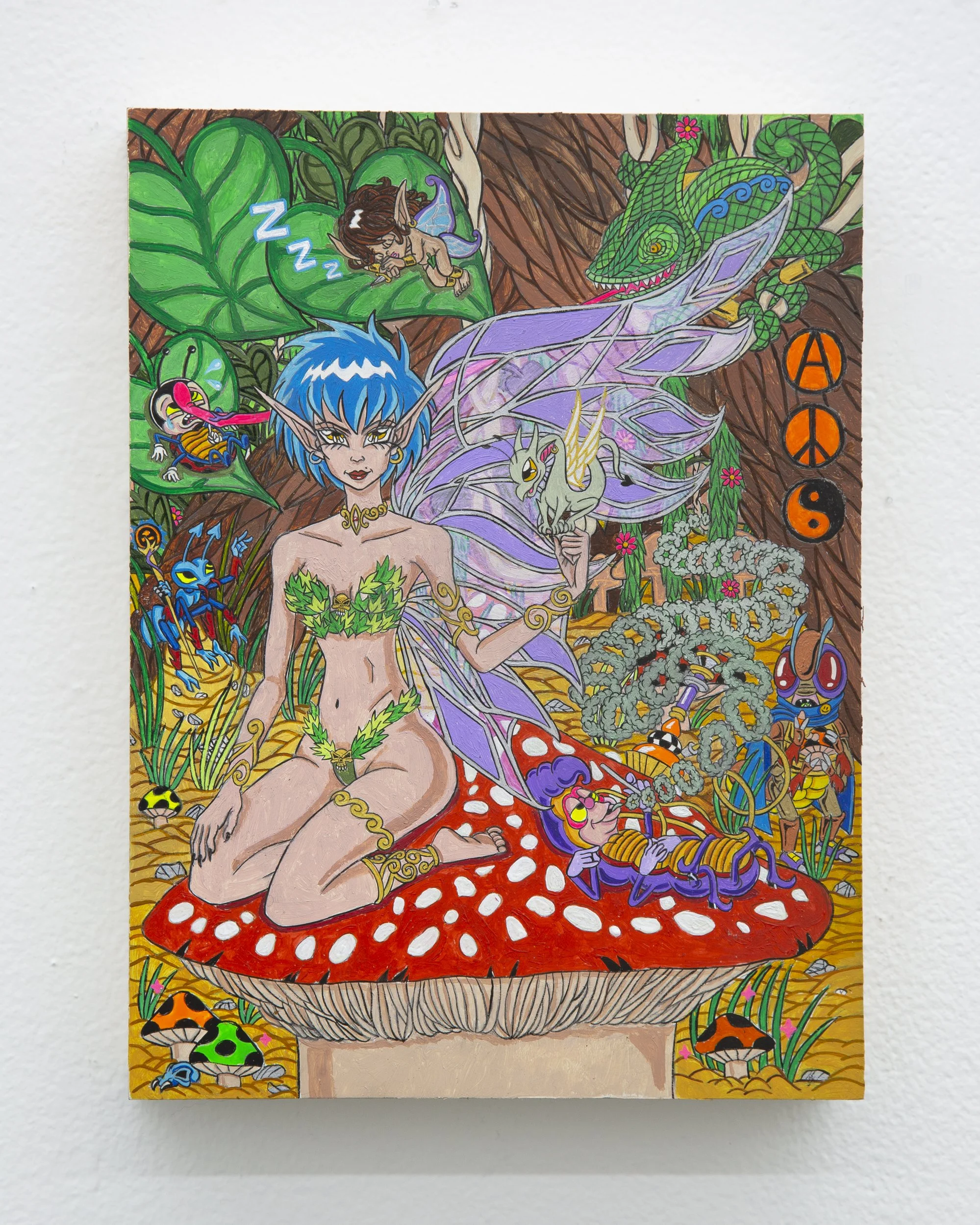 Jason Ramirez, Fern Gully, 2022, Acrylic on Wood Panel Painting: 12 x 9 x 2 in.  