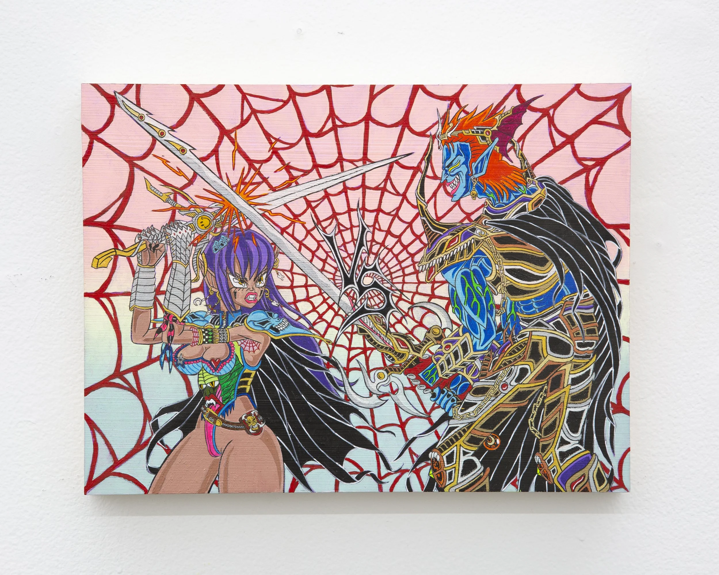Jason Ramirez, Versus, 2022, Acrylic on Wood Panel Painting: 12 x 16 x 2 in.  