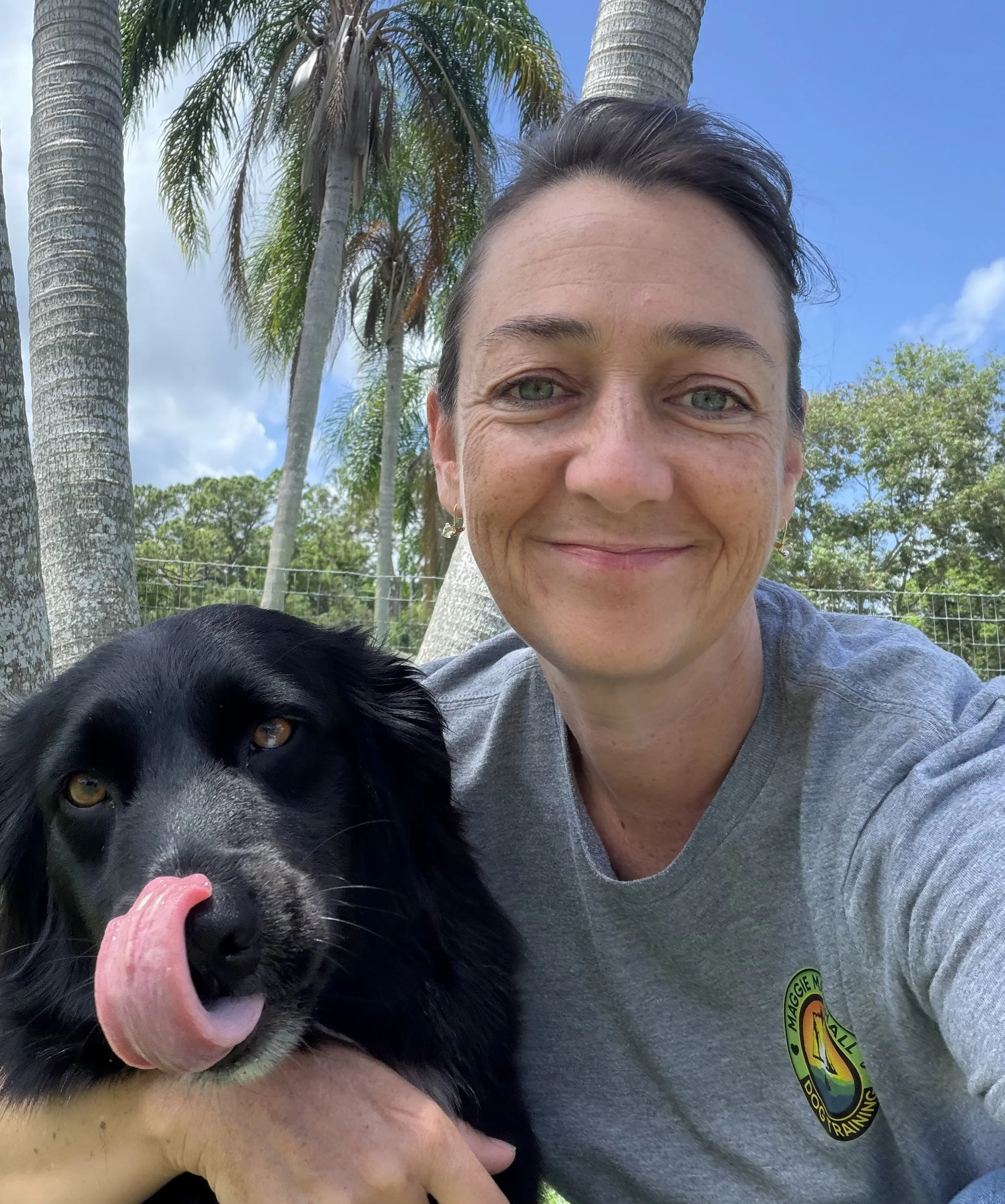 Maggie Marshall and dog during in-home training in Palm Beach County and dog