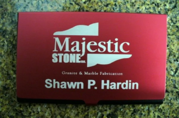 Logo Engraved on Anodized Business Card Case