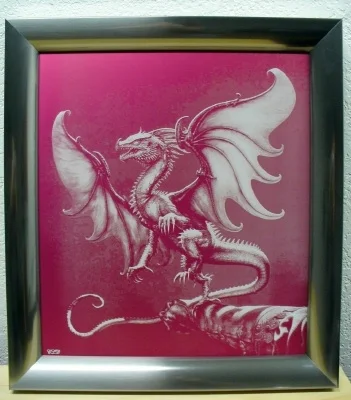Baby Dragon Engraved on Anodized Aluminum