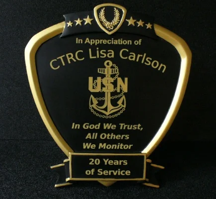 Laser Engraved Military Award