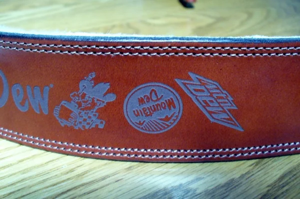 Logos Laser Engraved On Leather Strap