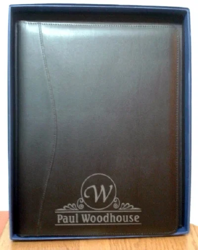 Name And Monogram Engraved On Leather Journal