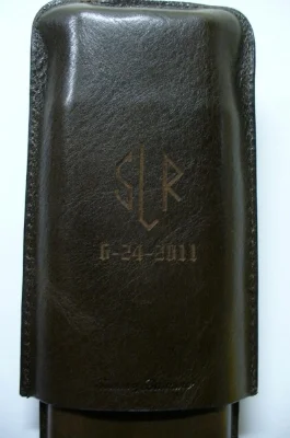 Monogram Laser Engraved On Leather Cigar Holder