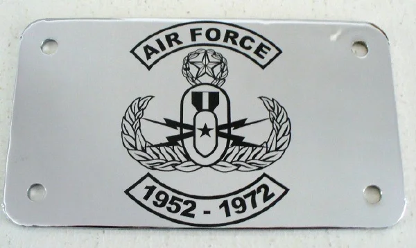 Air Force Emblem Laser Marked On Metal Plate