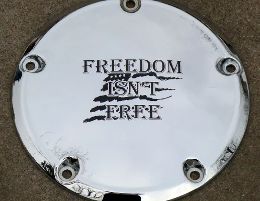 Custom Engraved Freedom Isn't Free Derby Cover
