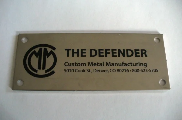 Logo And Text Laser Marked on SS Machine Plate