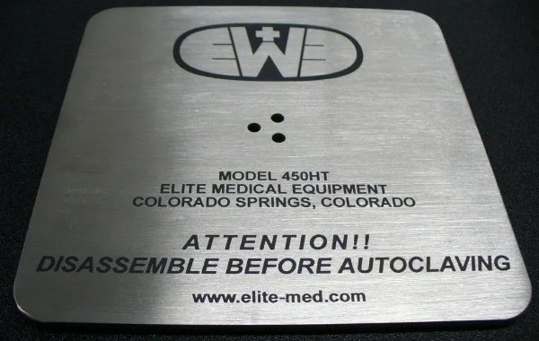 Logo And Text Laser Marked On Medical Plate