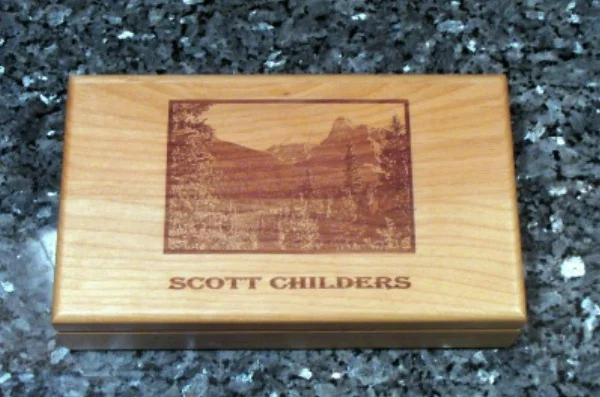 Mountain Photo Engraved On Custom Gift Boxes