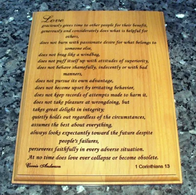 Bible Verse Laser Engraved On Wood Gift Plaque